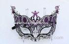 Purple / Red / Blue Metal Filigree Masquerade Mask For Costume Party