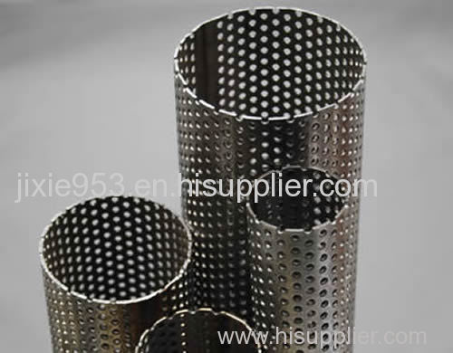 Perforated stainless steel tube used in exhaust or filtration fields