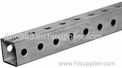 Perforated square tube for making telescoping tube sign post