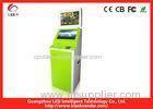 Green Steel Self Service Payment Kiosk Ergonomically With Touch Screen