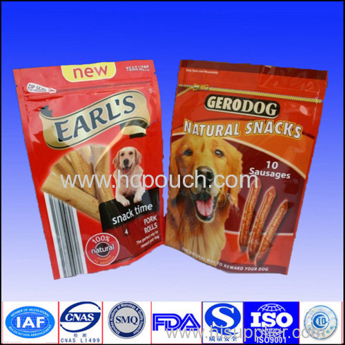 stand up plastic pet food pouches