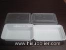 White Rectangular Disposable Plastic Food Containers For Microwave