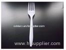 White Disposable Plastic Forks For Eating Bread , 22mm Width PP