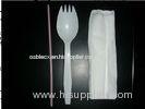 Spork Straw Disposable Plastic Cutlery / Napkin Kit For Fast Food