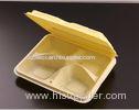 Plastic Disposable Food Trays Hinged 4 Compartments For Fast Food