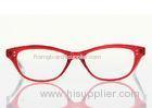 Half Round Women's Retro Eyeglass Frames Stylish For Oval Face , Blue / Red