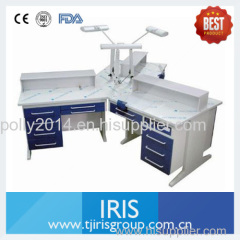 3 person dental lab furniture blue color workstation