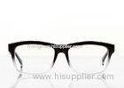 Black And Clear Square Eyeglass Frames For Men , Cellulose Propionate Plastic