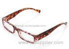 Men Rectangle Eyeglass Frames For Round Face , Leopard Print Optical Frames For Men