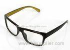 Yellow And Black Optical Frames For Men For Myopia Glasses , Square Shaped