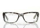Black Leopard Print Optical Frames For Women , Retro Style Square Eyeglass Frames