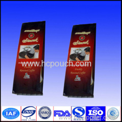 side gusset coffee package with degassing valve