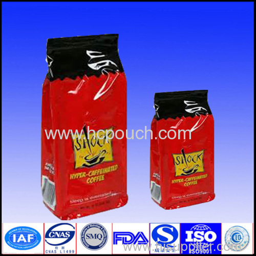 side gusset coffee packaging bag with valve