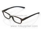 Popular Black Plastic Eyeglass Frames For Unisex For Round Face , Full Rim Rectangle Shaped