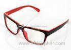 Polycarbonate Plastic Optical Spectacles Frames For Girls Stylish , Red And Black