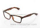 Fashion Wide Rectangular Eyeglass Frames For Women , Leopard Print With CE And FDA