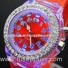 Flashing Light LED Touch Screen Watches , Silicone Diamond Watch
