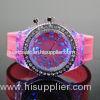 Pink Ladies Analog Display Electronic Watches Metal Case