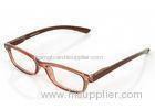 Coffee Color Full Rim Eyeglasses Frames Plastic Rectangular With Strong Bridge And Temples