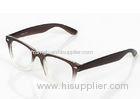 Round Retro Eyeglass Frames , Dark Coffee And Clear Plastic Eyeglass Frames For Women