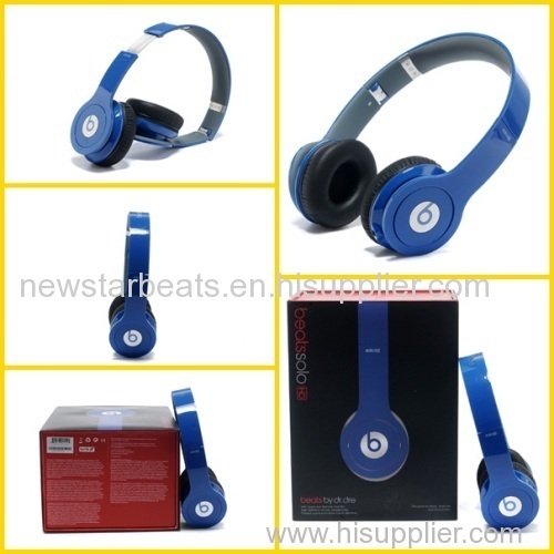 Dark blue beats solo hd headphone by dr dre for iphone with new packing and accessories