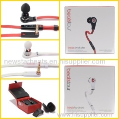 Black/white/red beats tour earphone by dr dre for iphone with new packing and accessories