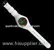 Analog Display White Silicone Wristband Watches Water Resistance