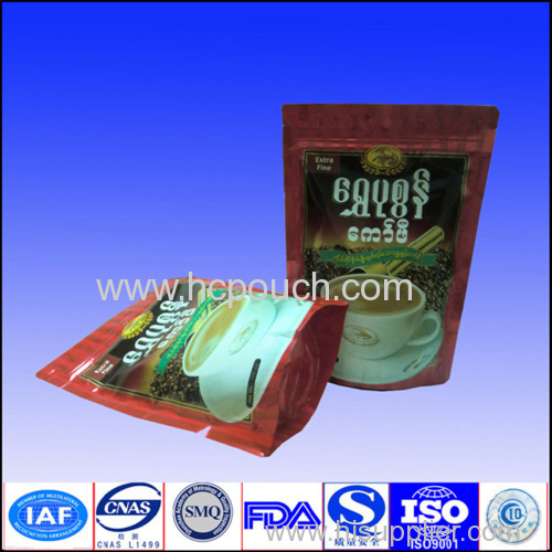 stand up coffee food bag with valve