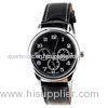 Customized Leather Business Wrist Watch Round Analog Display