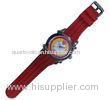 Red Silicone Teenage Analog Electronic Watch Stainless Steel Back Case