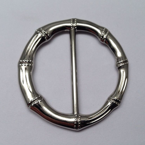 Metal Buckle Shiny Silver Color