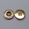 Alloy Sewing Button Shiny Light Gold 4-Hole