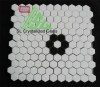 Super Thassos Glass 1x1 inch hexagon mosaic