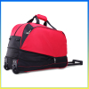 Stylish polyester duffel bag red luggage travel trolley bag