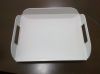 White plastics PScoffee trays