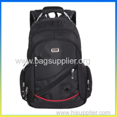 China wholesale fashionable black shoulders bag polyester laptop backpack bag