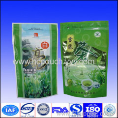 stand up lamination tea bags with zipper