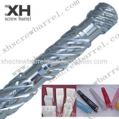 Extruder machine screw barrels