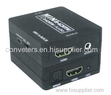 Mini HDMI 1.4 to HDMI+Audio Repeater Supports 3D Video & 4Kx2K