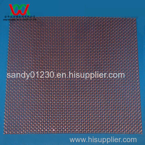 22 Mesh Copper 0.38mm Wire Dia Plain Woven Wire Mesh Screen