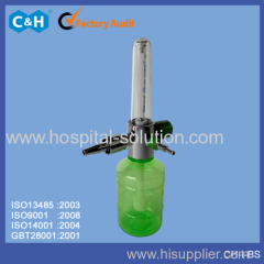 Hospital oxygen regulator with flow meter