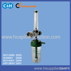 Hospital oxygen regulator with flow meter