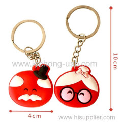 Eco-friendly material smile face pvc keychain with CE