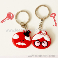 Eco-friendly material smile face pvc keychain with CE