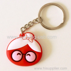Eco-friendly material smile face pvc keychain with CE