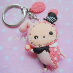 soft pvc rubber cartoon keychain with ring