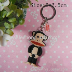 Big mouth monkey cartoon 3d cute pvc keychain