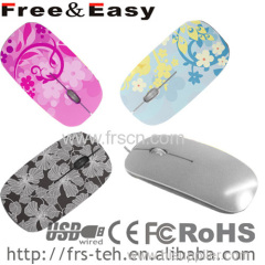 3d colorful wired thin mouse