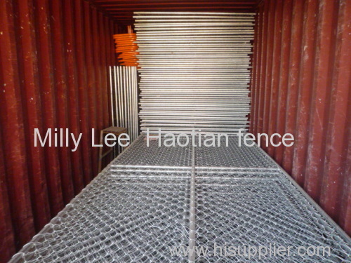 temporary chain link wire netting factory portable rhomic mesh fence panels mobile diamond panel fencing