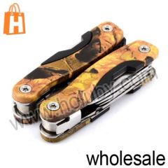 11x6.5cm 9 in 1 Super Sharp Stainless Steel Folding Multifunction Pliers Tool Kits(camouflage)